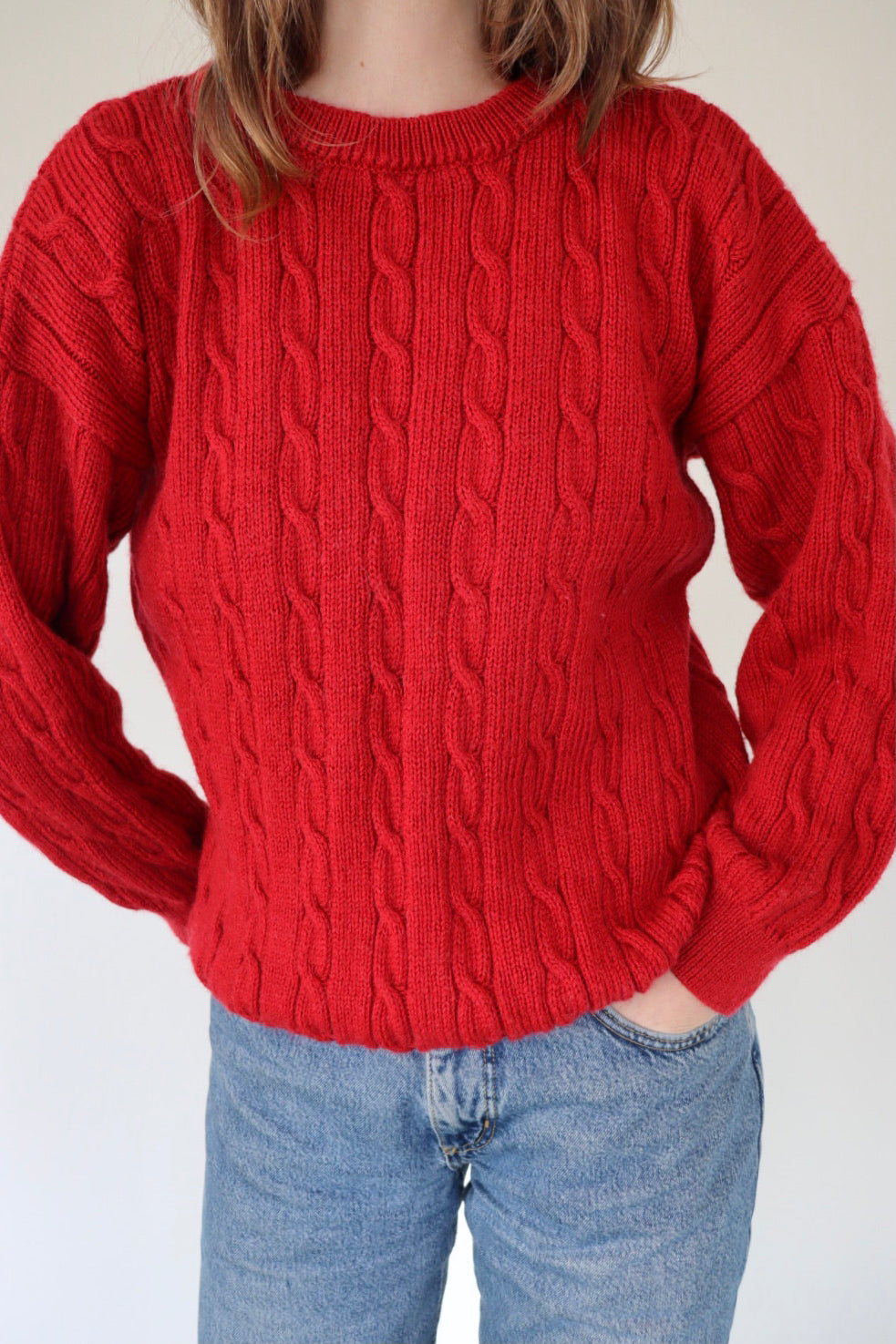 The Crimson Knit - wool sweater - S up to M