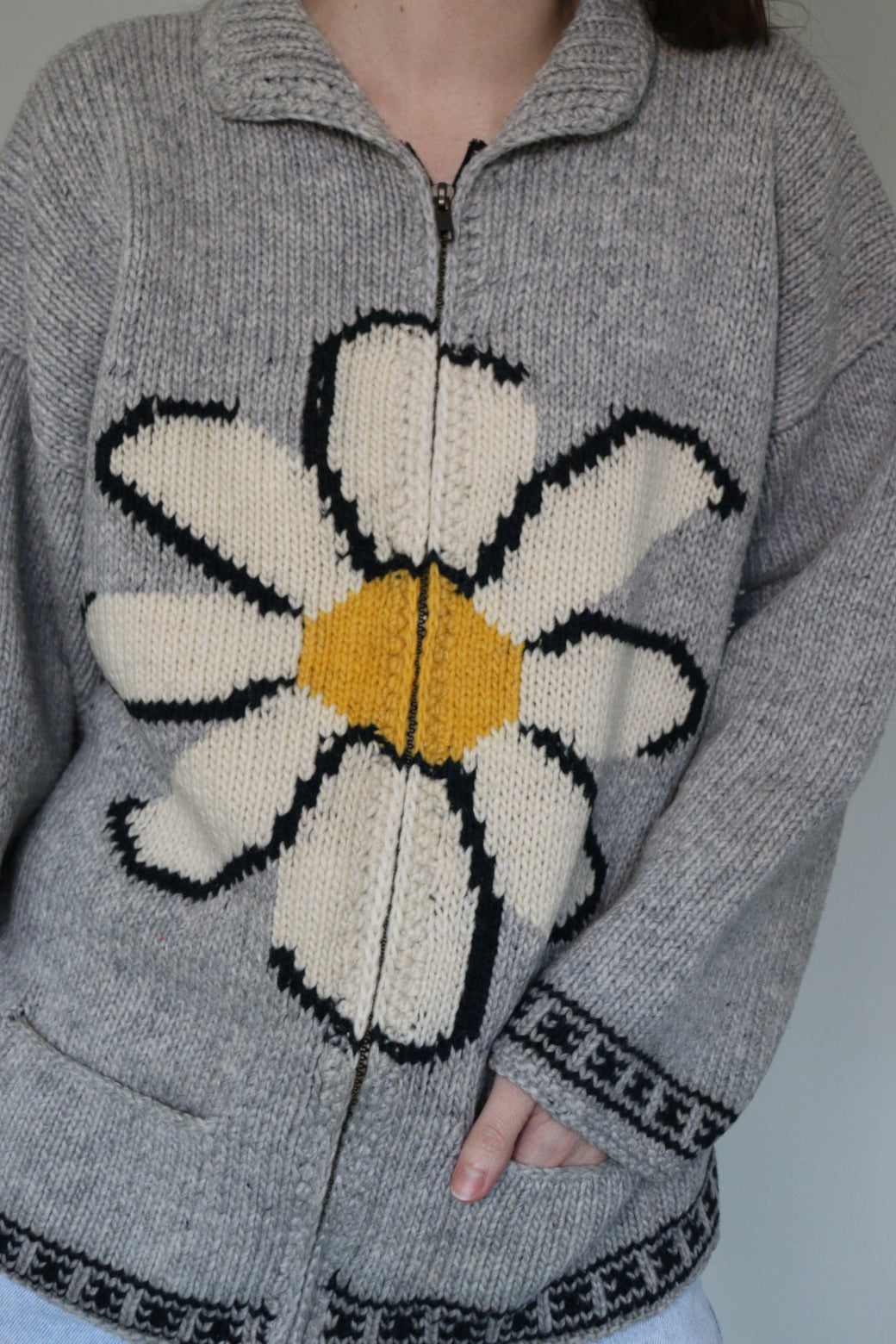 The Daisy Zip - knitted cardigan - S up to L