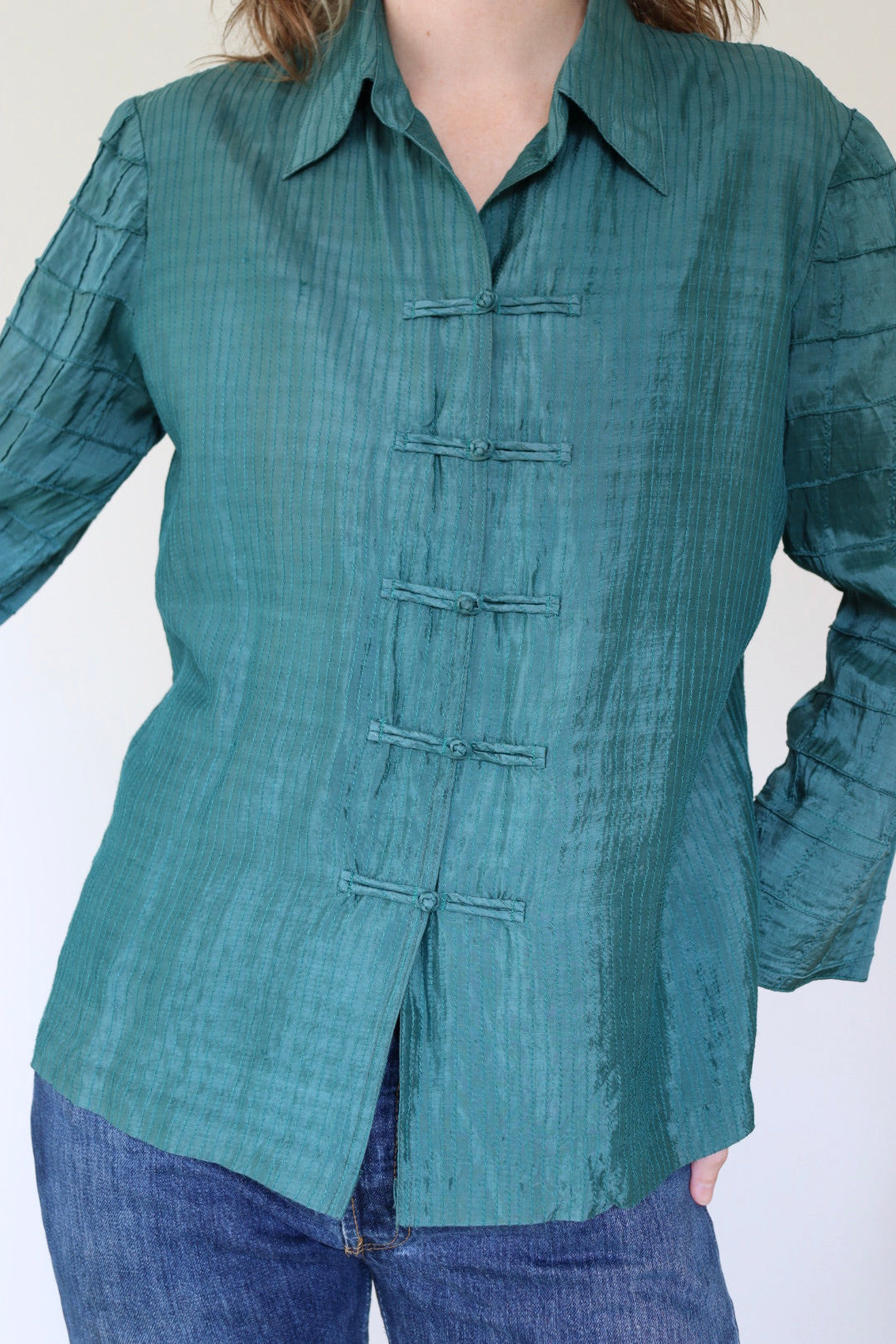 The Button & Loop - silk blouse - S up to M/L
