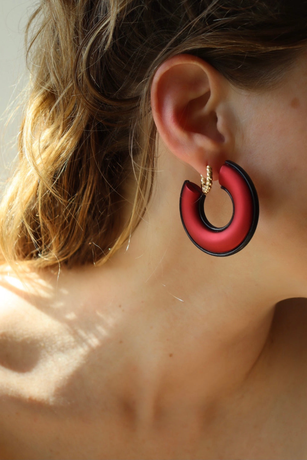 The Chunky Red - retro earrings L