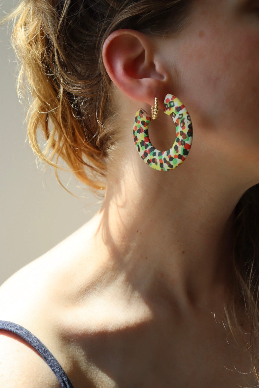 The Pattern Hoop - retro earrings L
