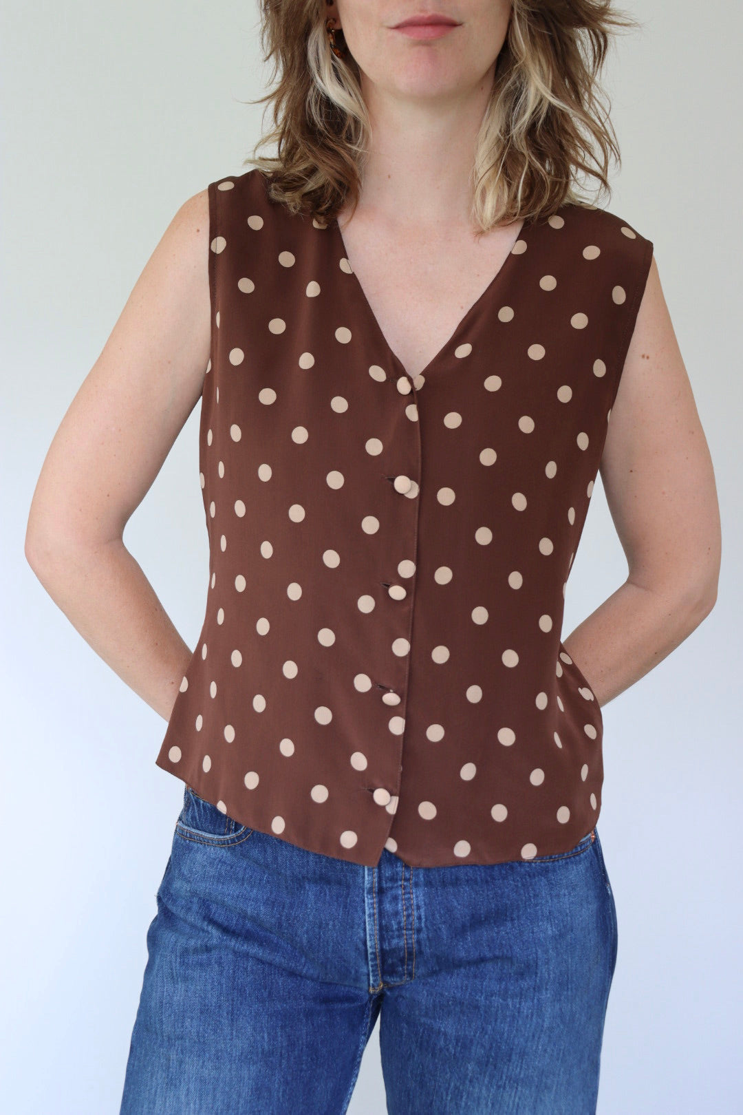 The Dotted Chestnut- spencer top - S up to M