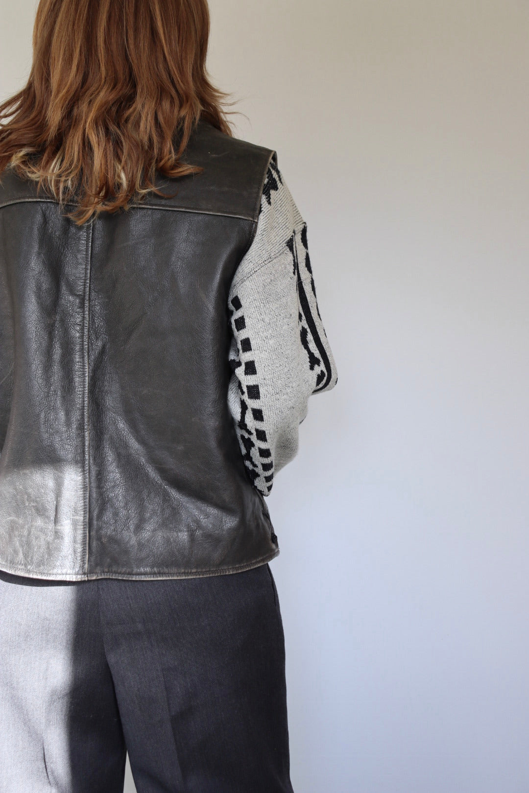 The Biker Boxer - leather vest / waistcoat - S up to XL