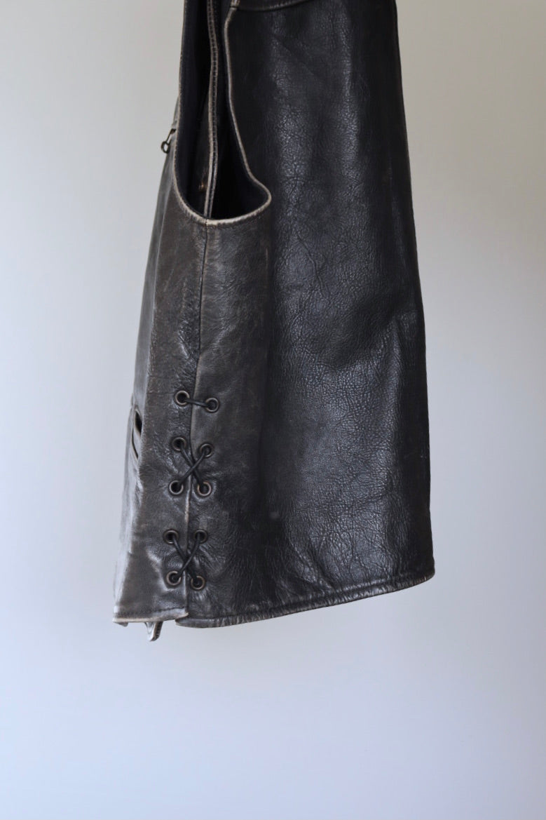 The Biker Boxer - leather vest / waistcoat - S up to XL