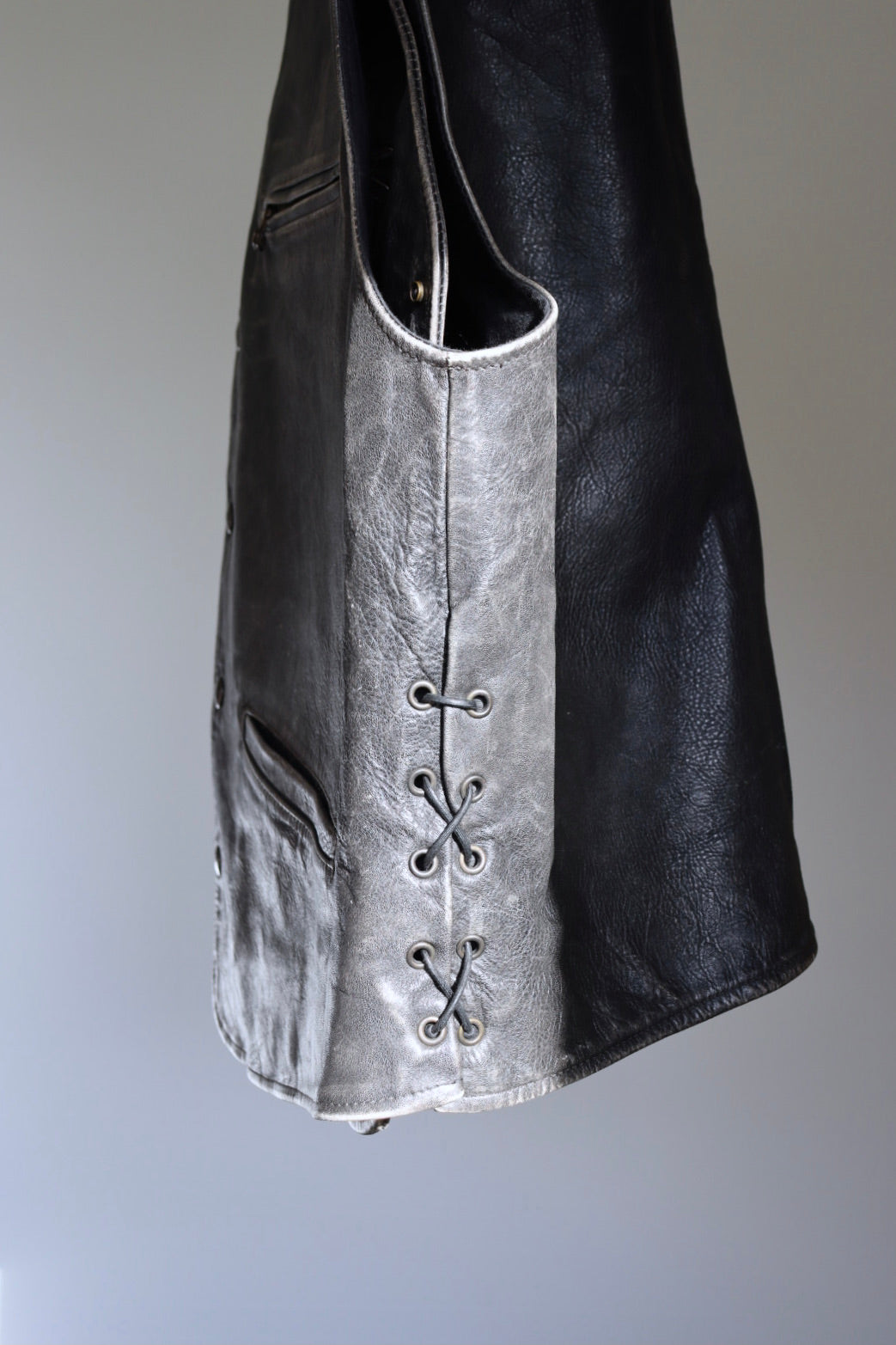 The Biker Boxer - leather vest / waistcoat - S up to XL