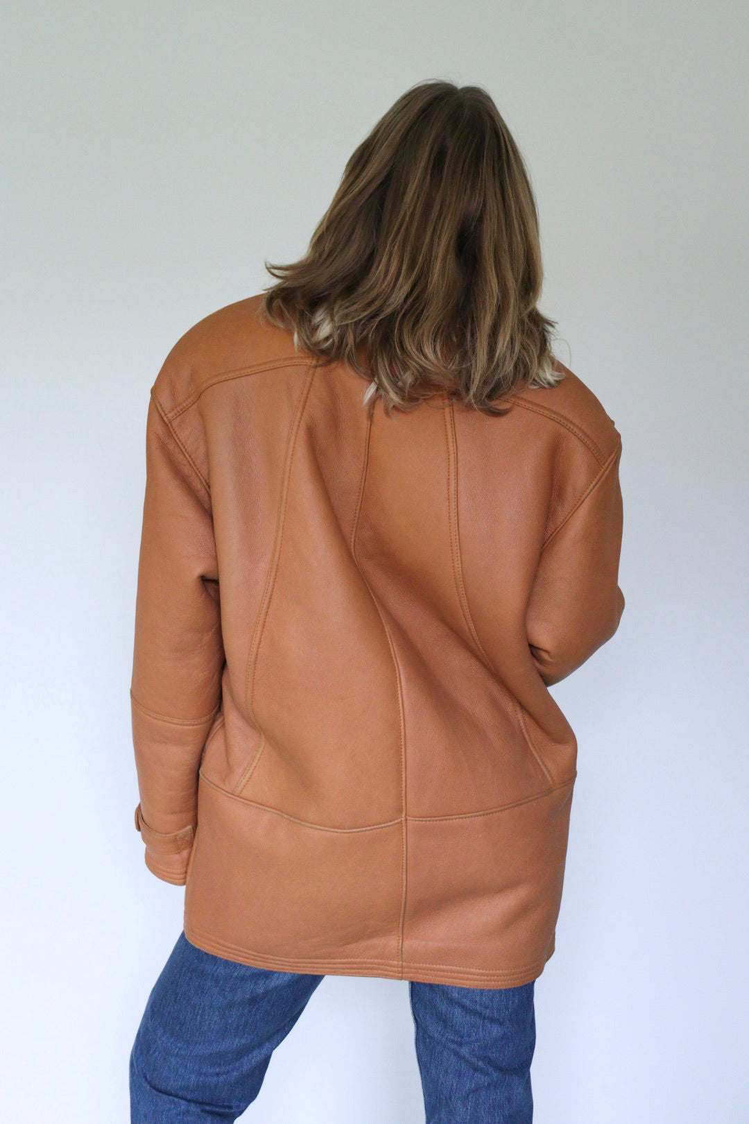 The Cognac Hug - shearling / lammy coat - S up to L