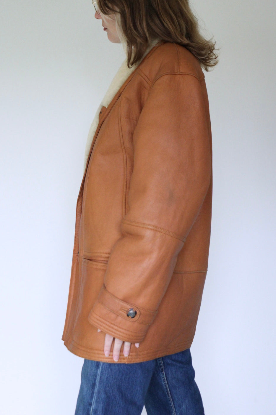 The Cognac Hug - shearling / lammy coat - S up to L