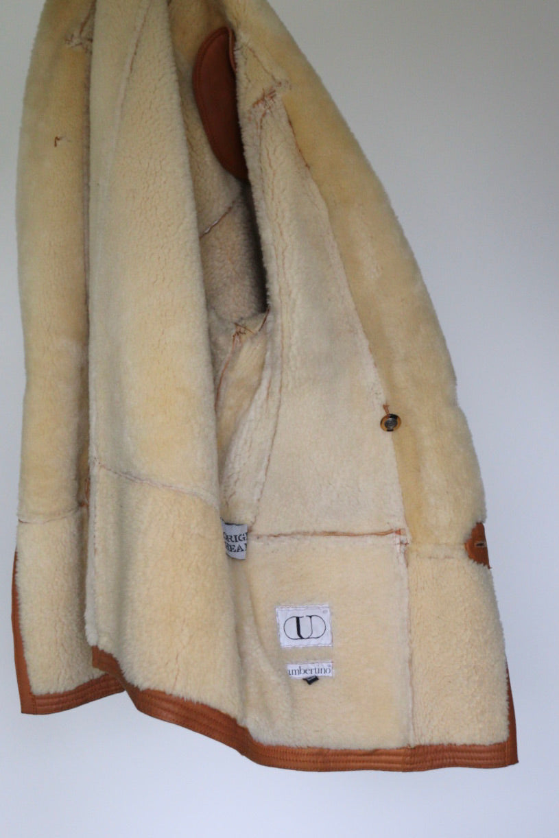 The Cognac Hug - shearling / lammy coat - S up to L