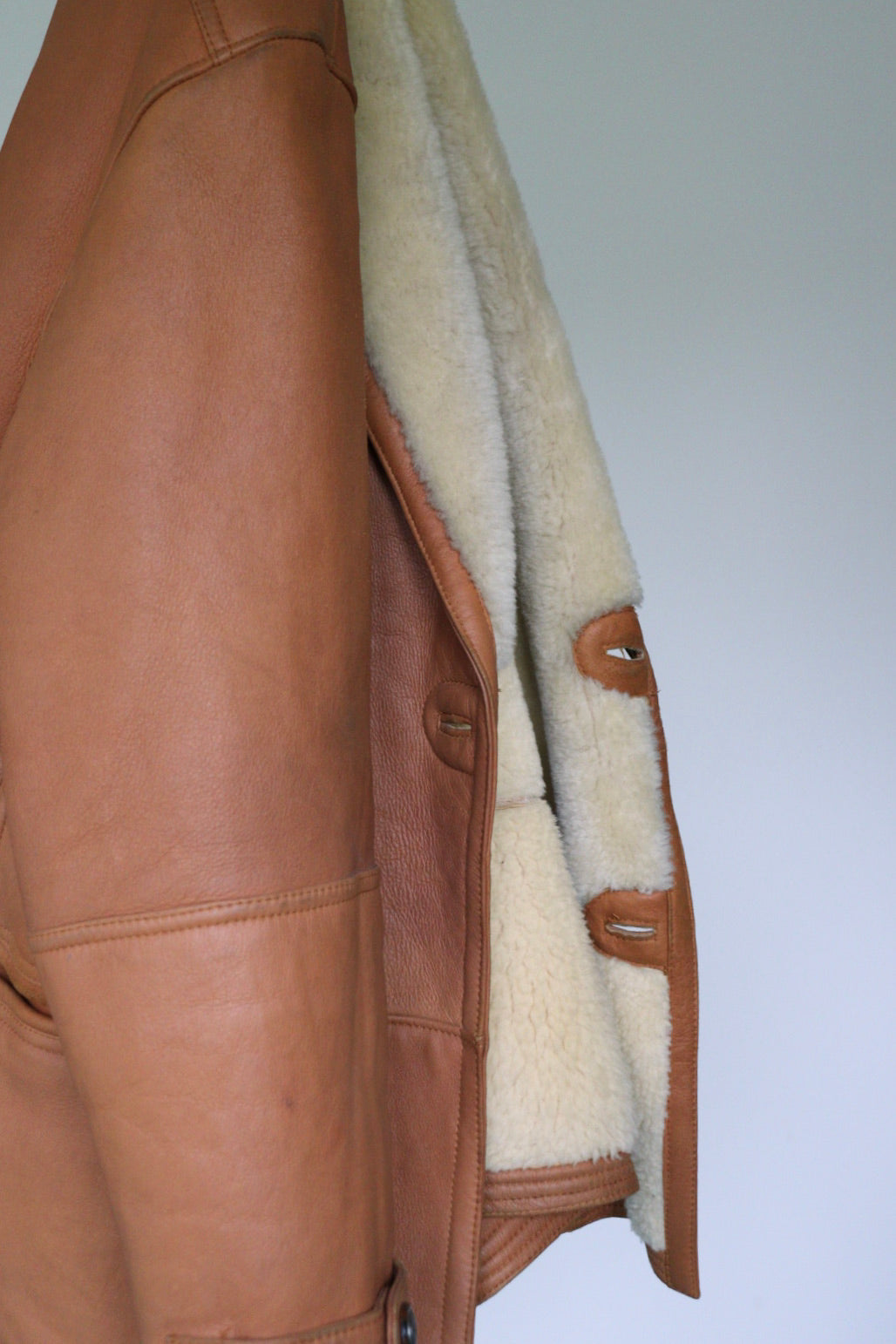 The Cognac Hug - shearling / lammy coat - S up to L
