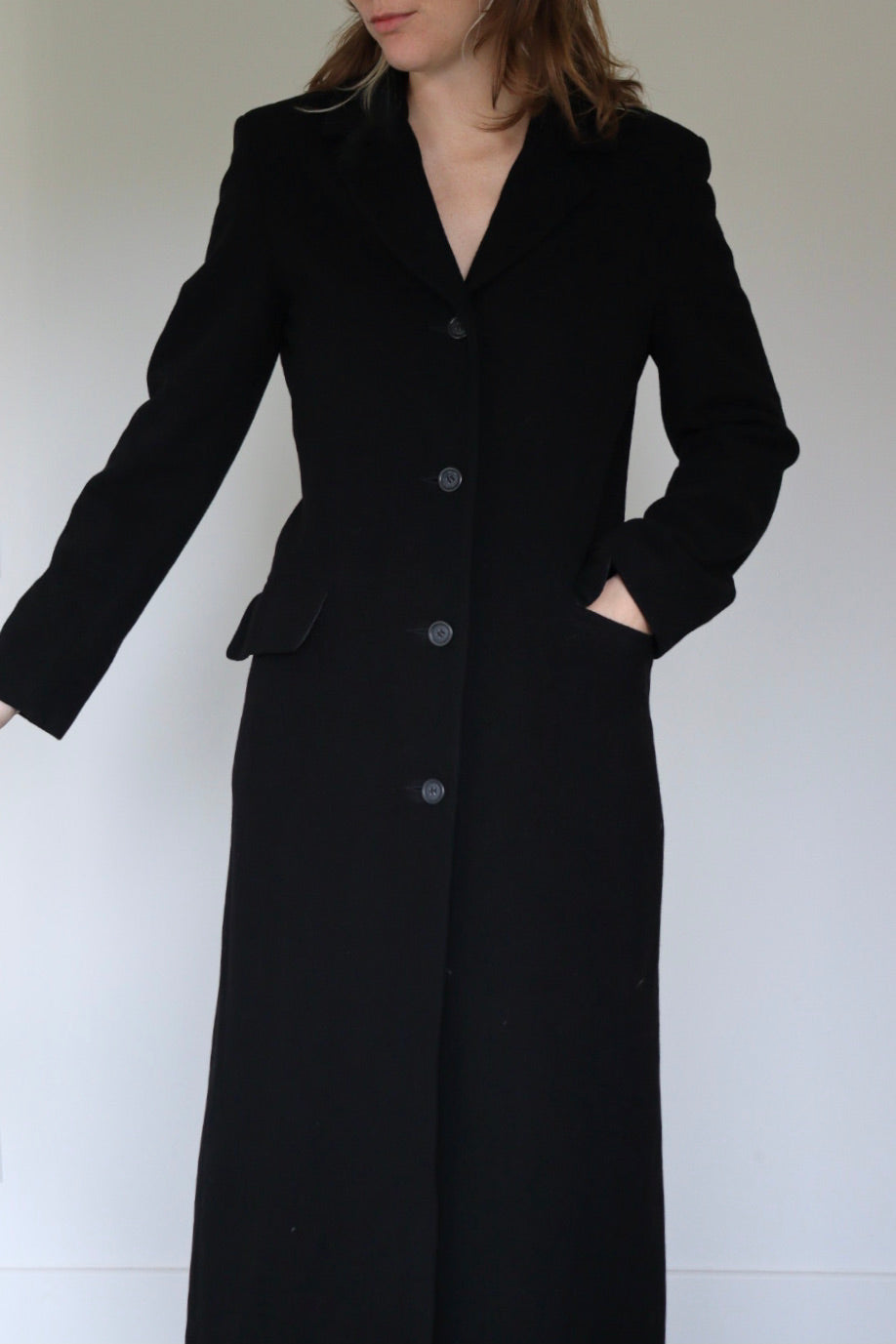 The Black Wool - long coat - S up to M
