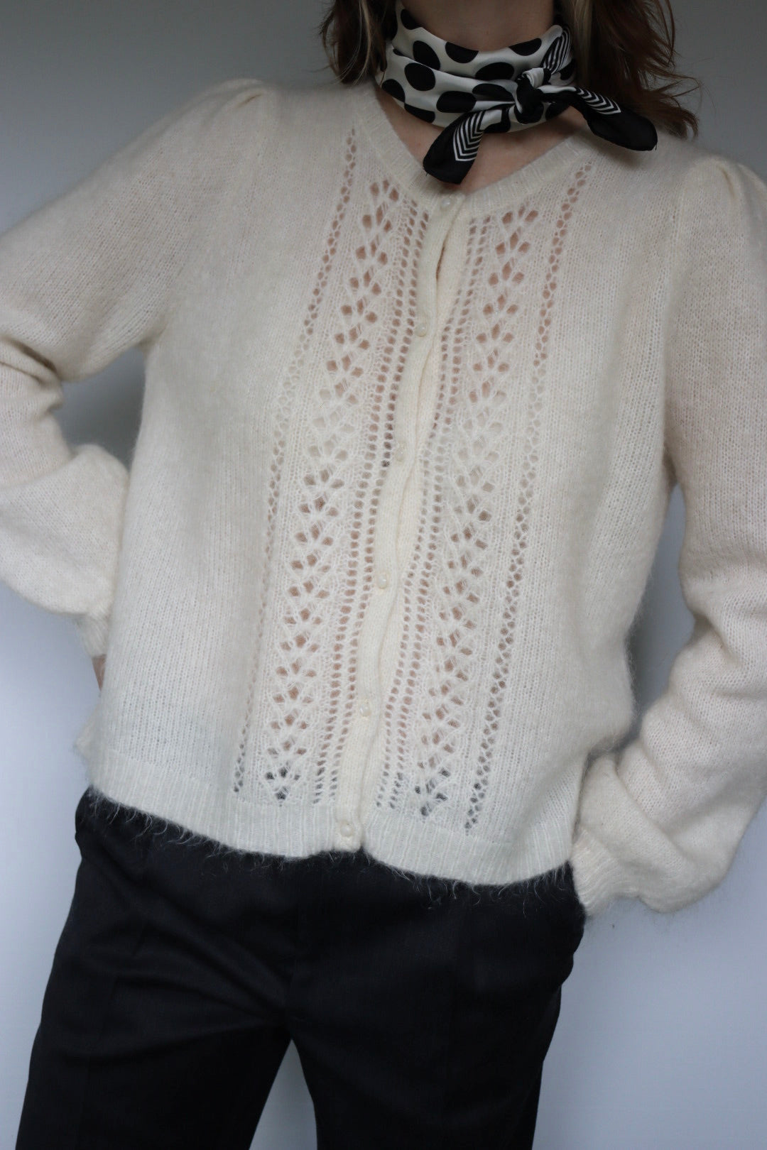LA MAILLE SÉZANE ホワイトカーディガン The La Maille - Sézane cardigan - S up to XL – Maanen Vintage