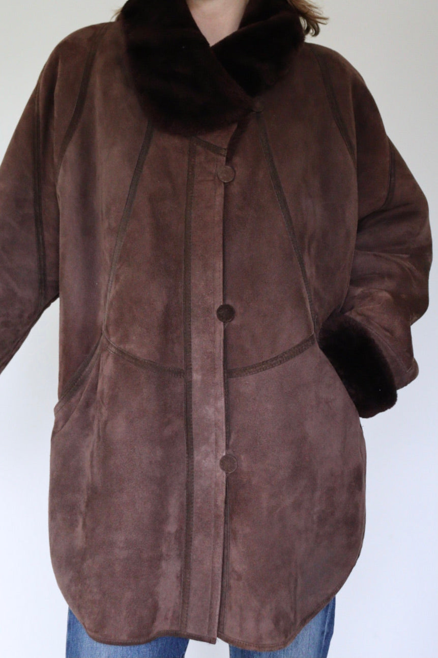 The Chocolate Moscoat - shearling / lammy coat - S up to XL