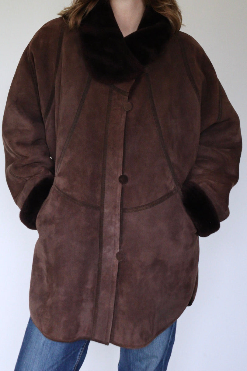The Chocolate Moscoat - shearling / lammy coat - S up to XL