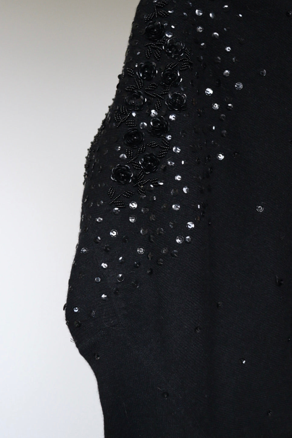 The Black Rose - beaded cardigan - S up to M/L