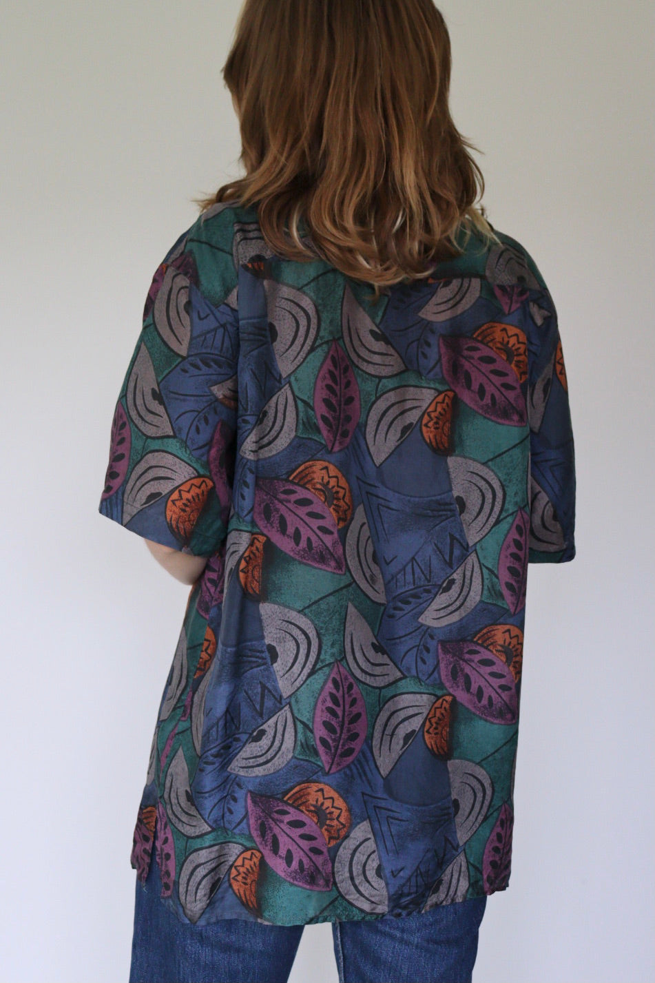 The Colorful Leaves - silk blouse - S up to XL