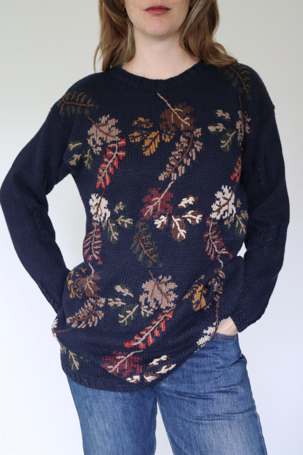 The Knitted Leaves - sweater - S up to M/L