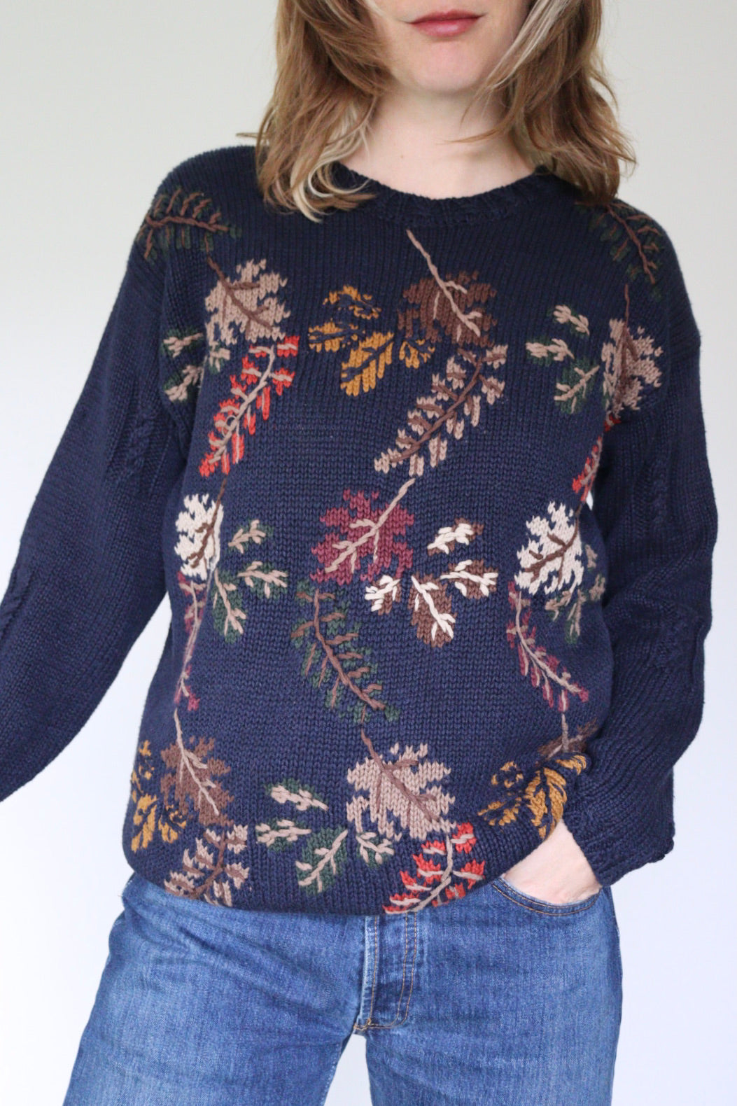 The Knitted Leaves - sweater - S up to M/L