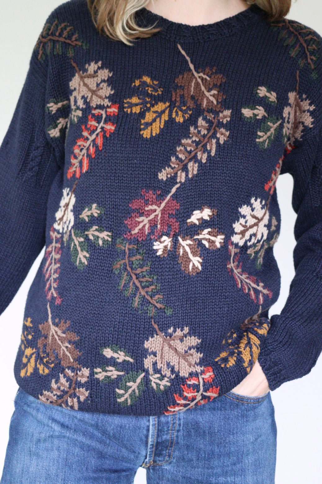 The Knitted Leaves - sweater - S up to M/L