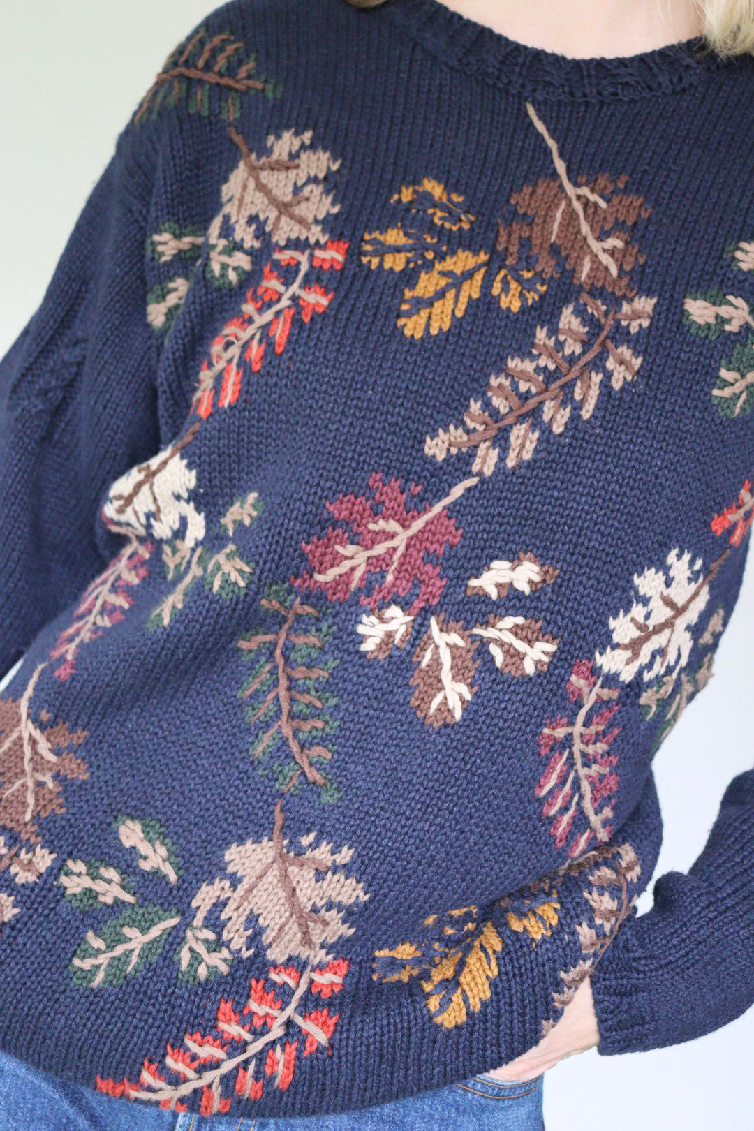 The Knitted Leaves - sweater - S up to M/L