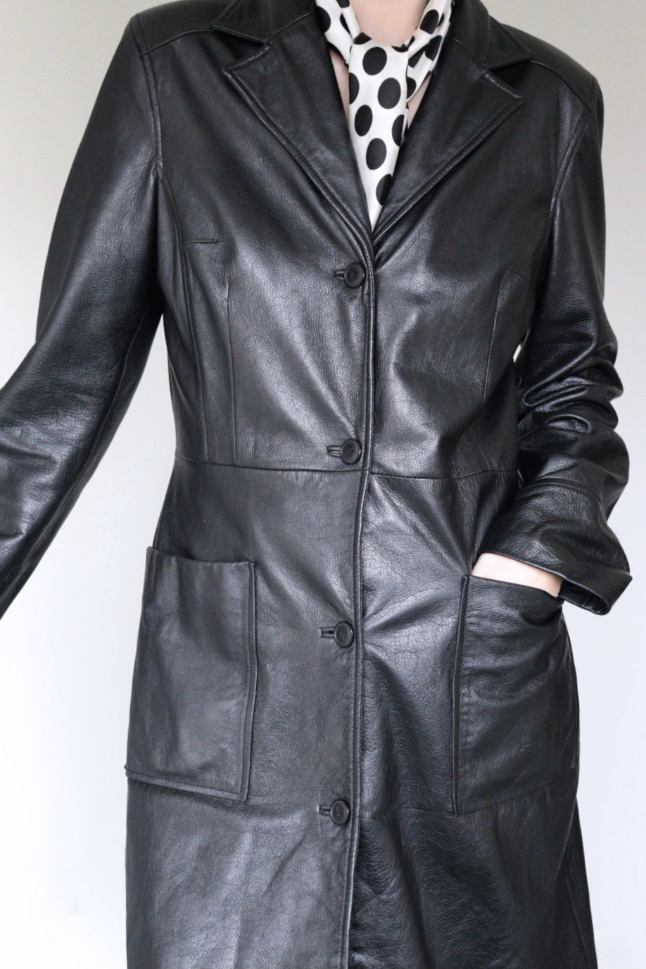 The Long Leather - coat - S up to M