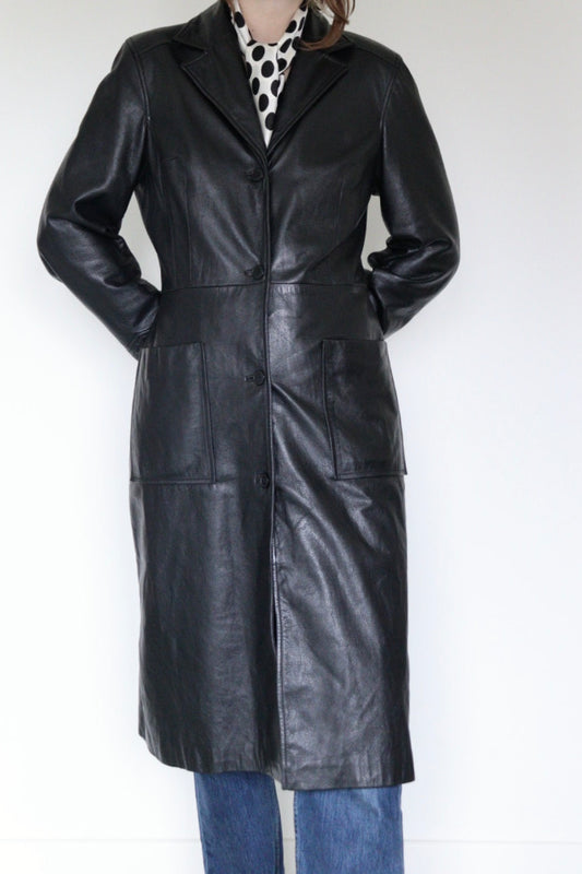The Long Leather - coat - S up to M