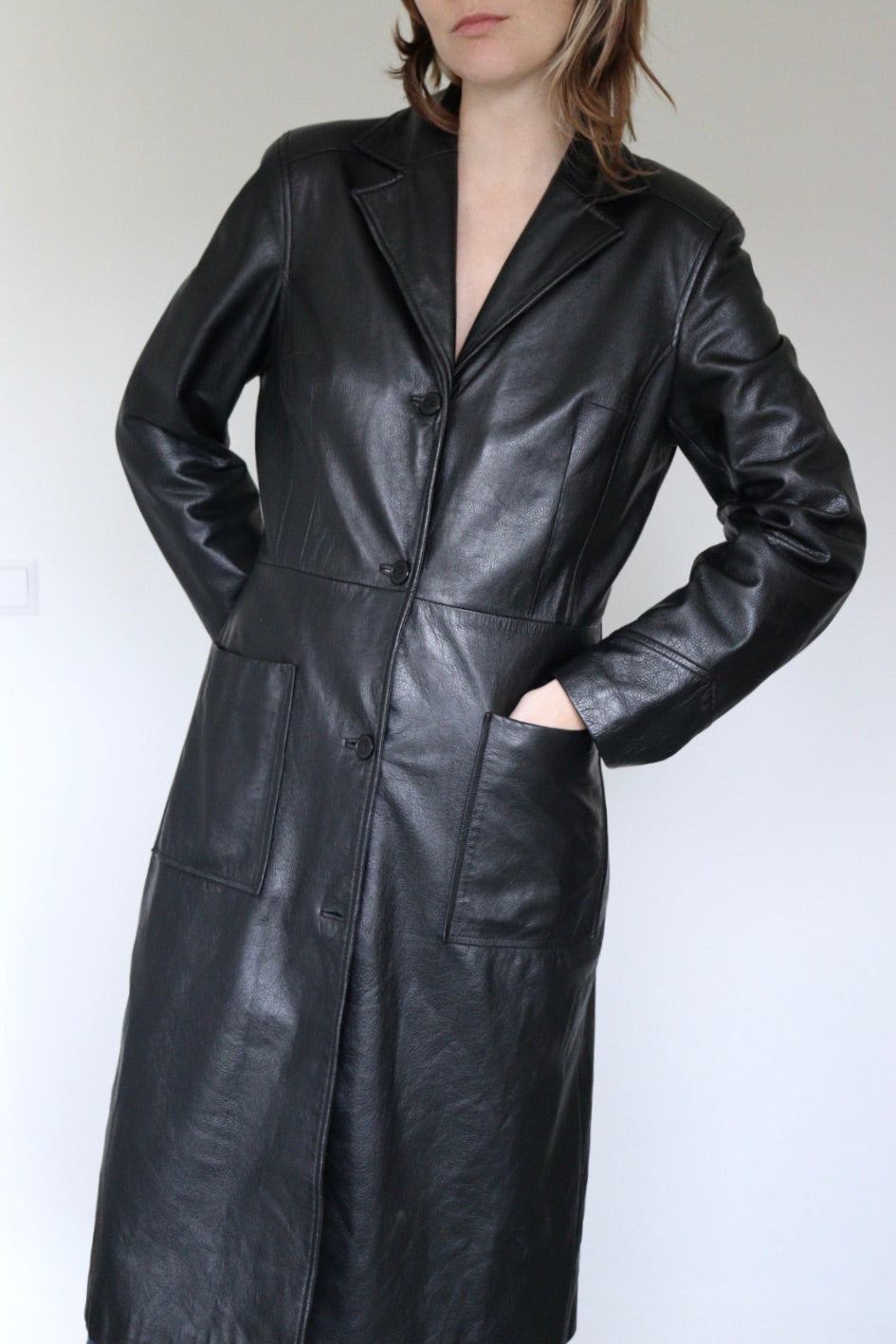 The Long Leather - coat - S up to M