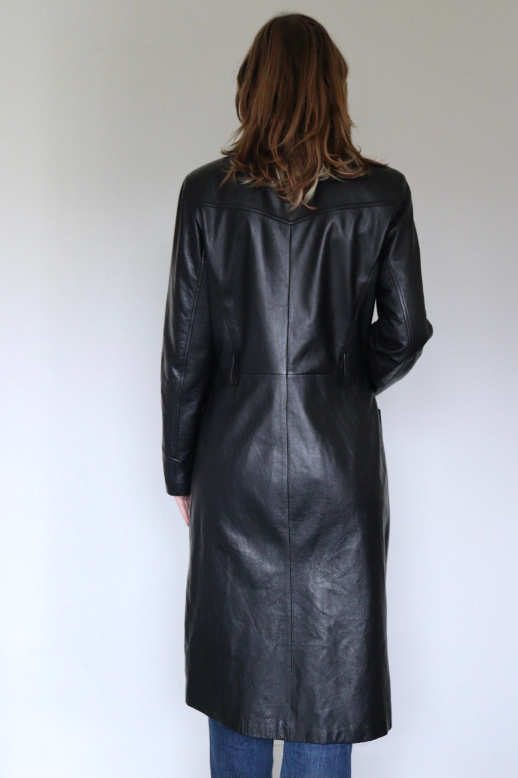 The Long Leather - coat - S up to M