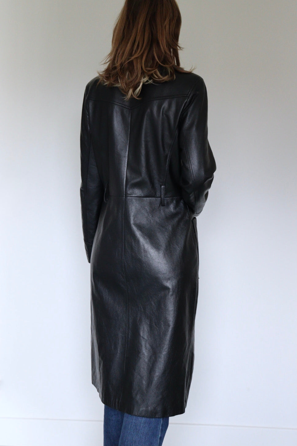 The Long Leather - coat - S up to M