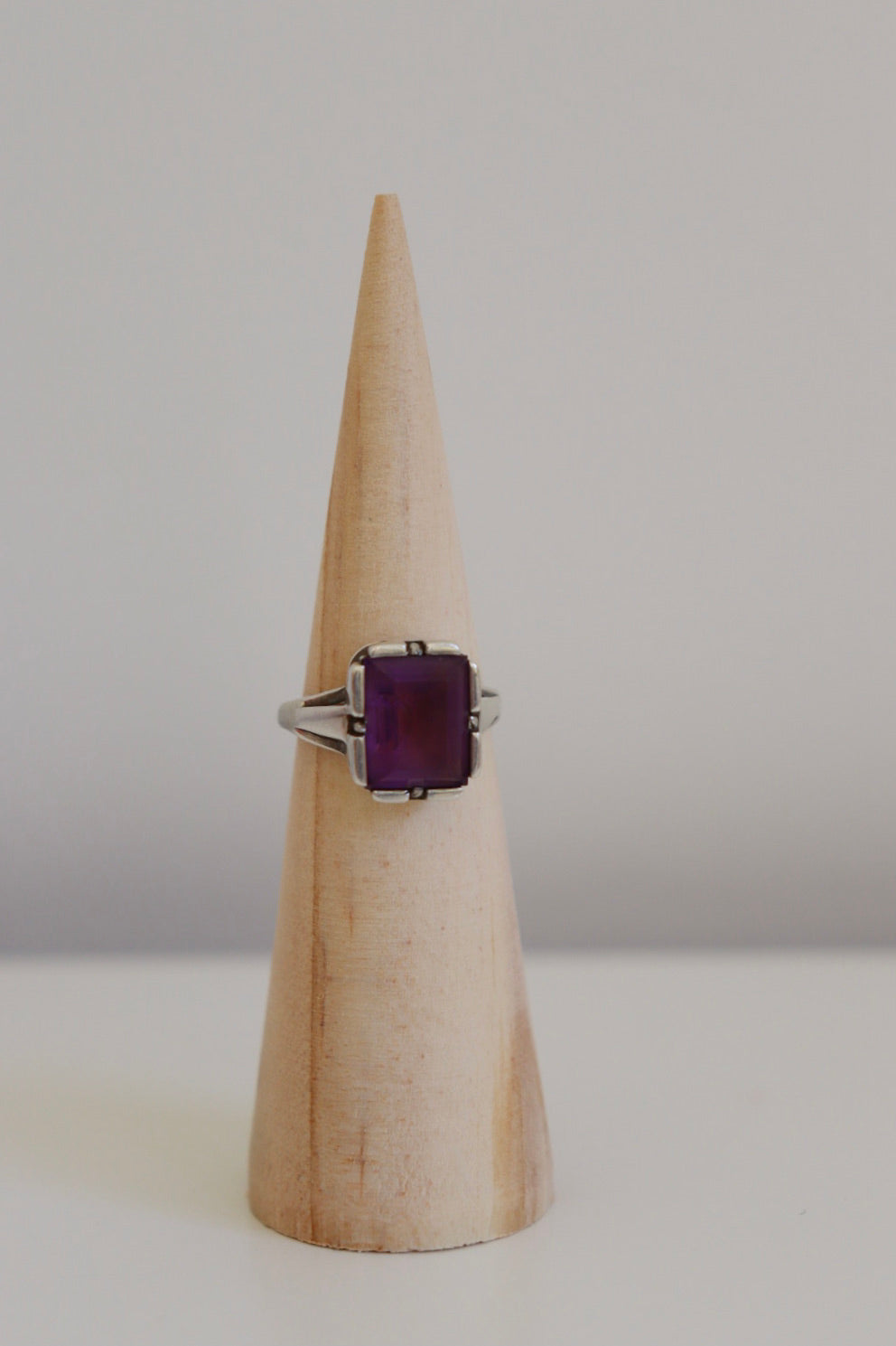 The Amethyst Signet - vintage silver ring