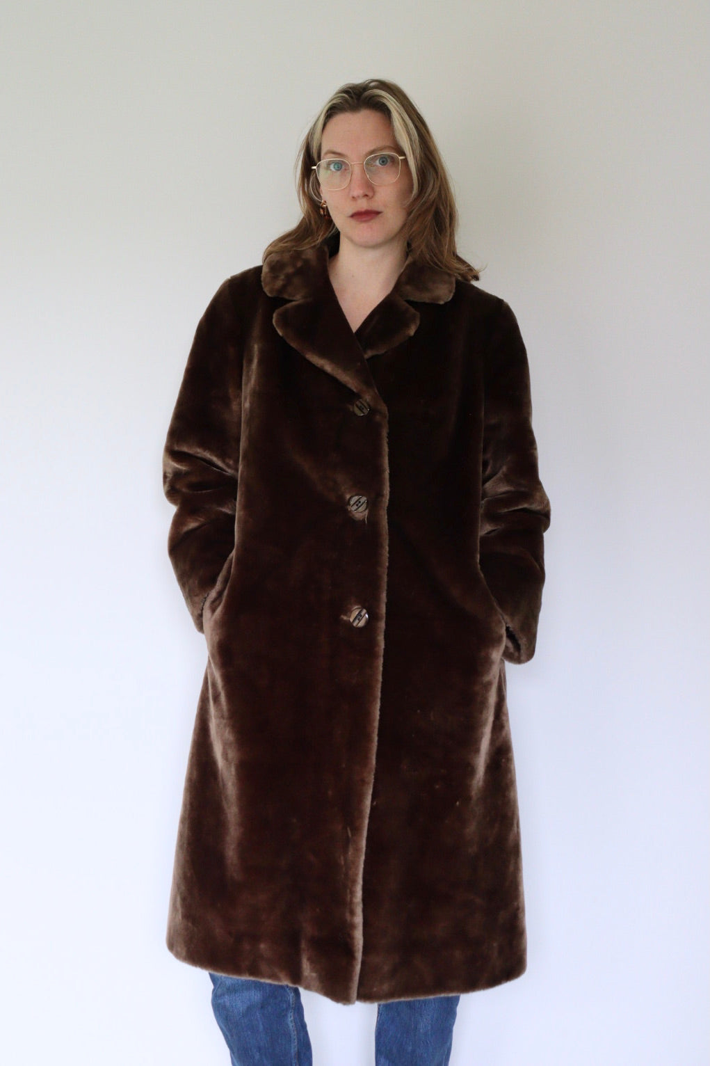 The Mocha Mikulas - faux fur coat - S up to M/L