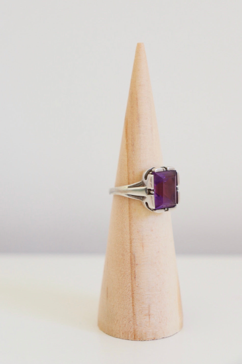 The Amethyst Signet - vintage silver ring