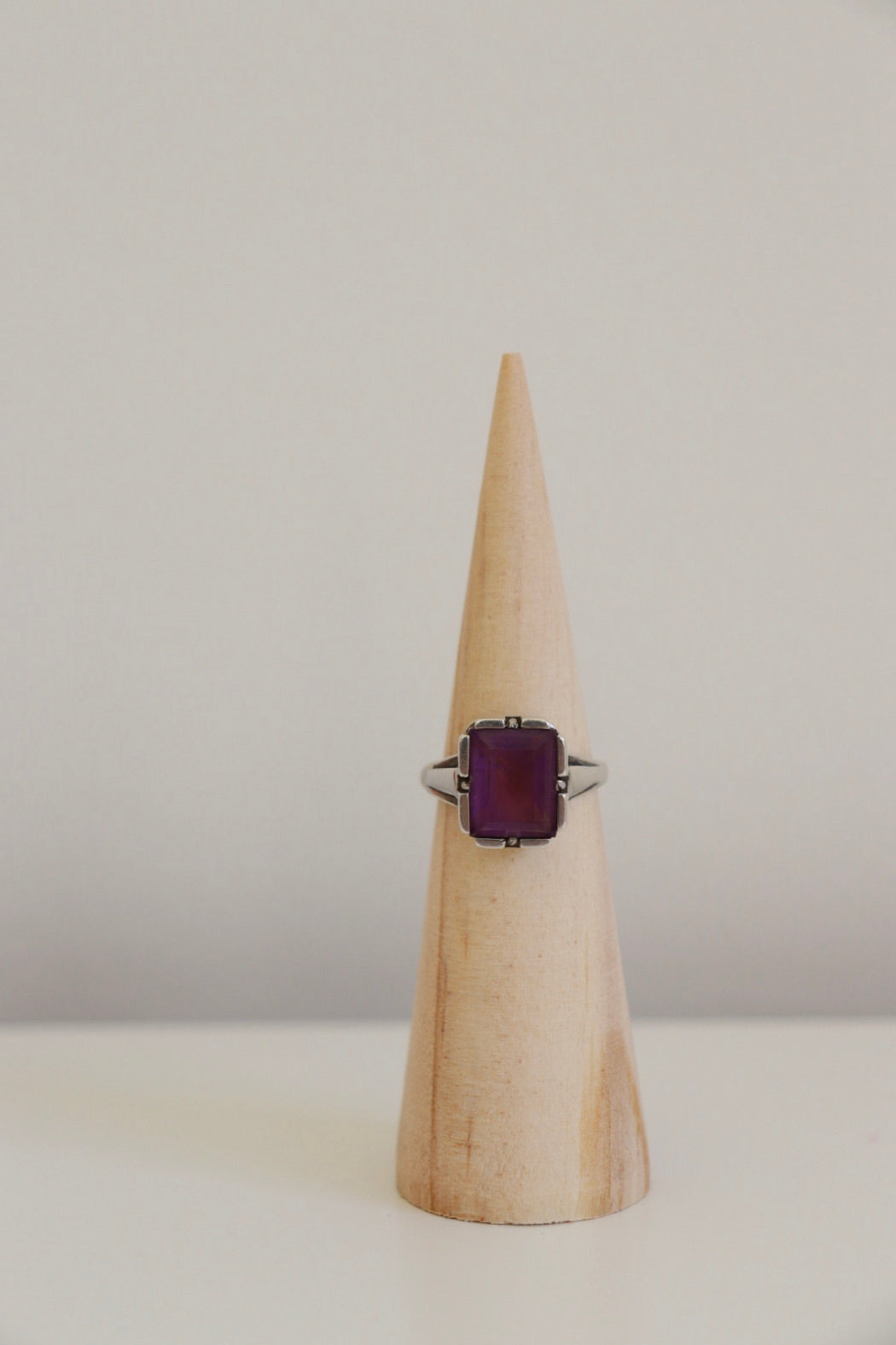 The Amethyst Signet - vintage silver ring