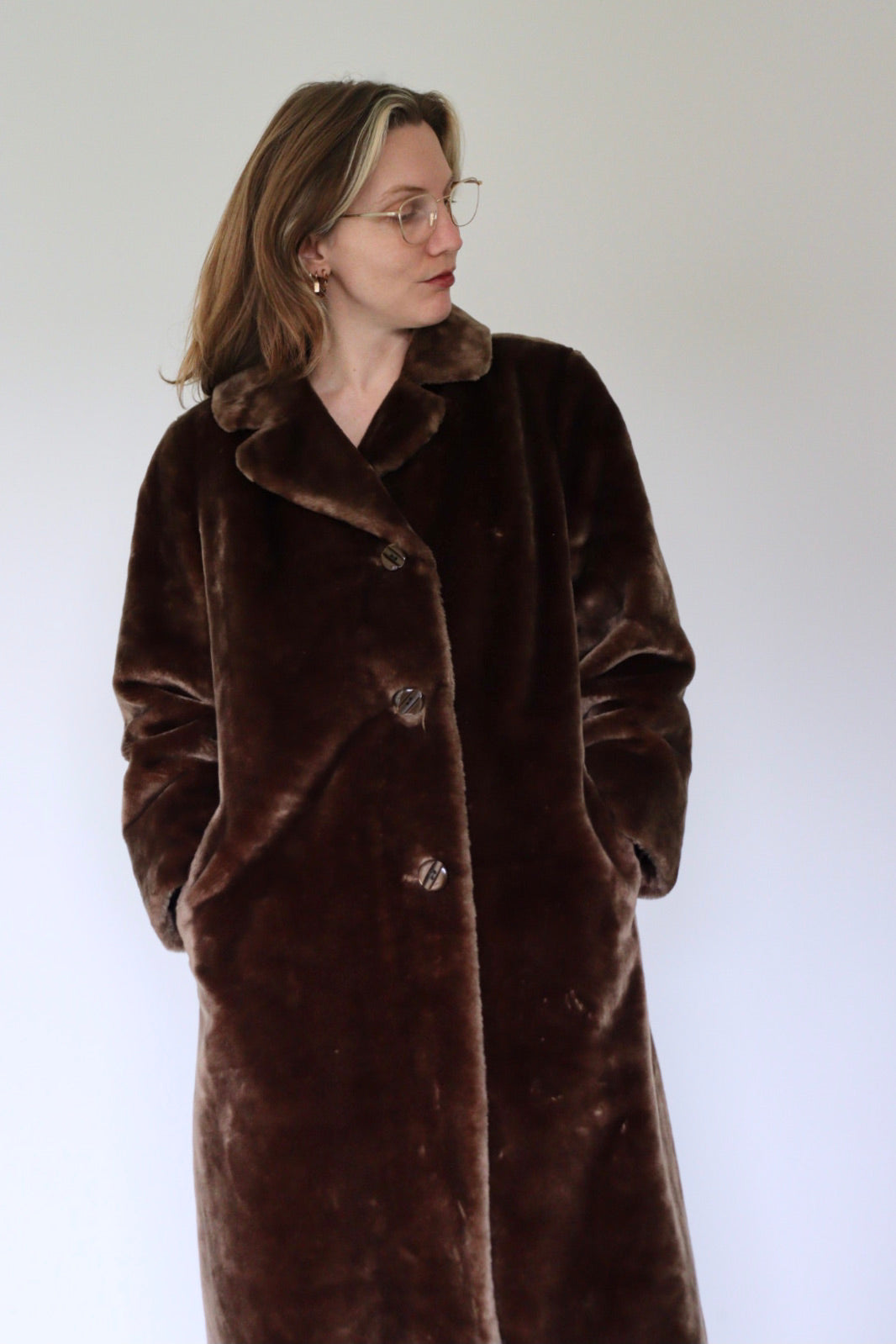 The Mocha Mikulas - faux fur coat - S up to M/L