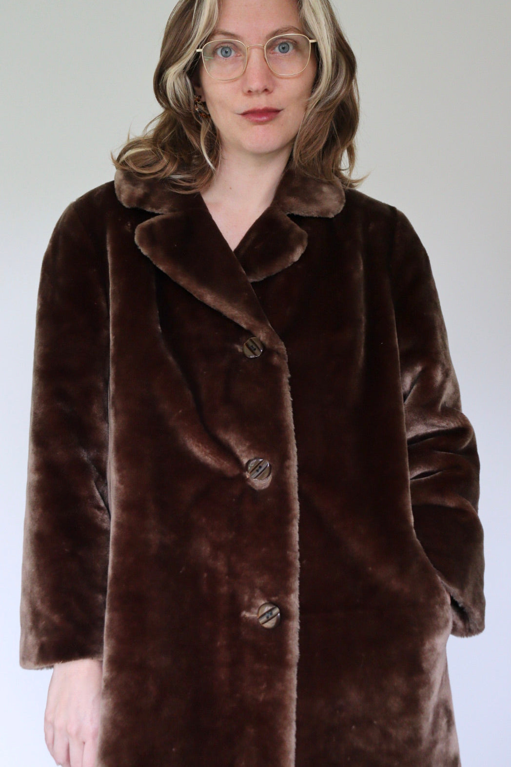 The Mocha Mikulas - faux fur coat - S up to M/L
