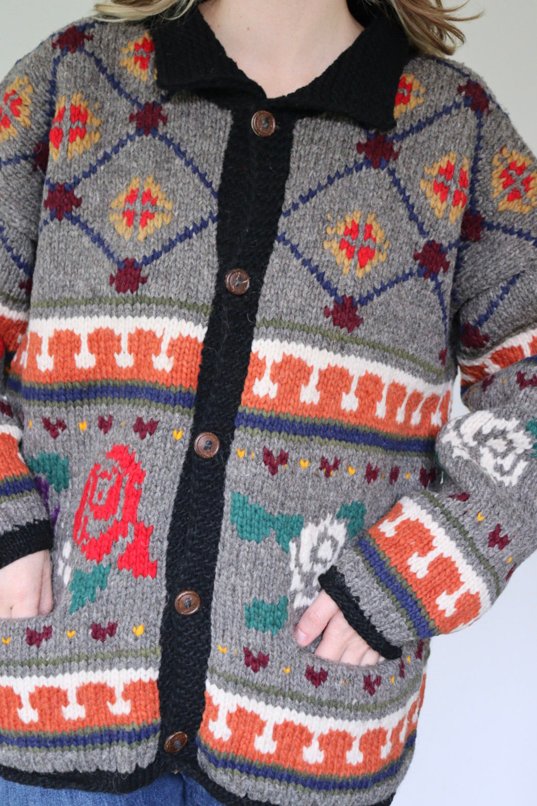 The Colorful Roses - cardigan - S up to L