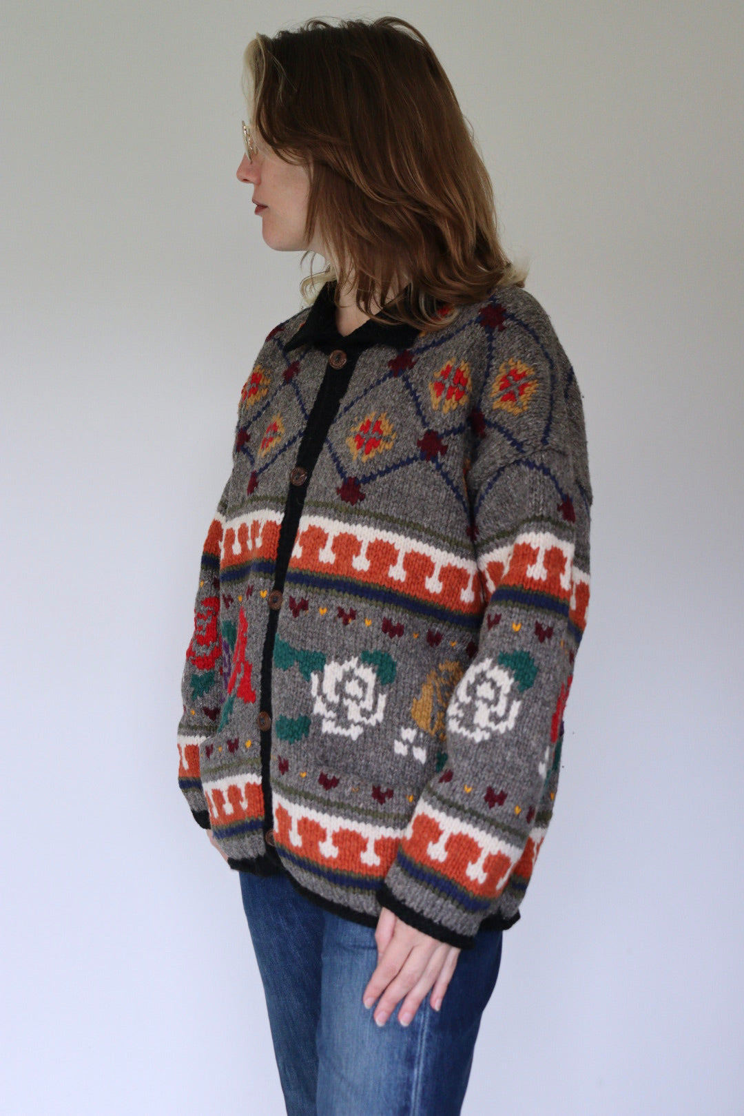 The Colorful Roses - cardigan - S up to L