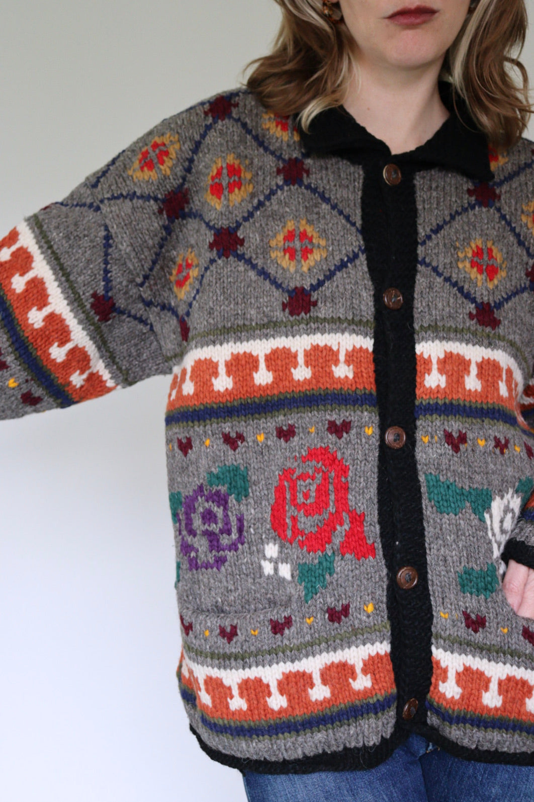 The Colorful Roses - cardigan - S up to L