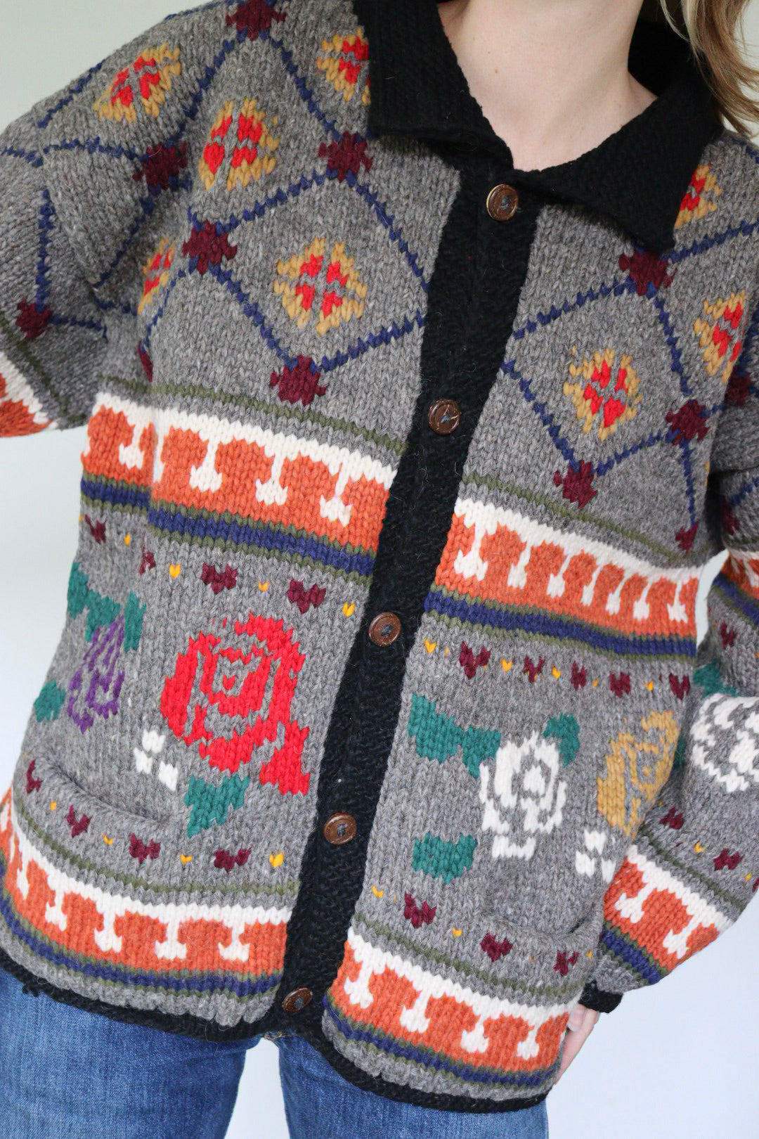 The Colorful Roses - cardigan - S up to L