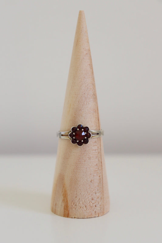 The Ruby Garnet - vintage silver ring