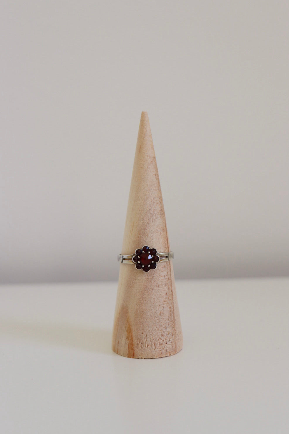 The Ruby Garnet - vintage silver ring