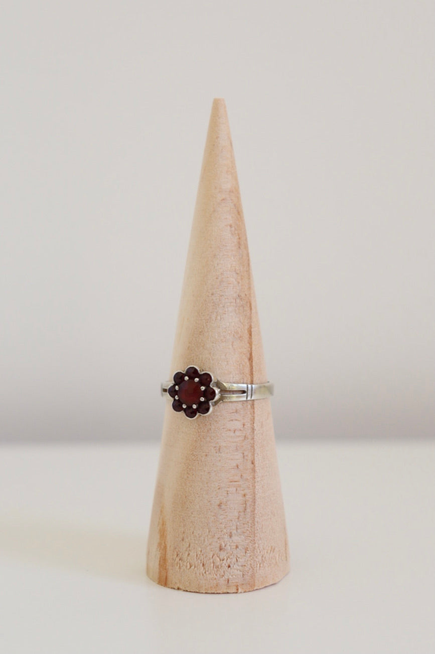 The Ruby Garnet - vintage silver ring