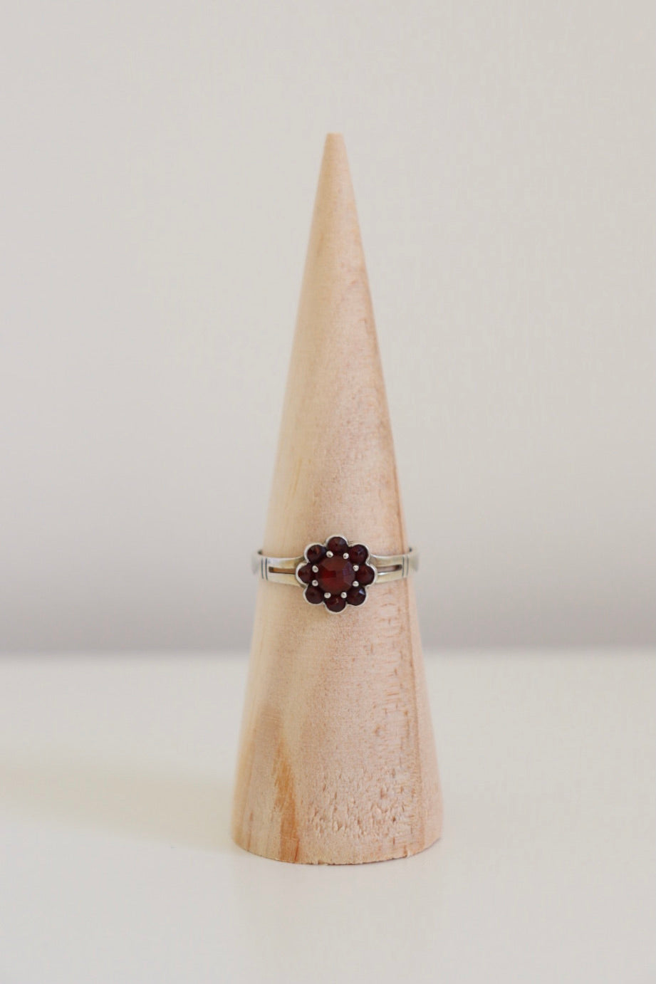 The Ruby Garnet - vintage silver ring