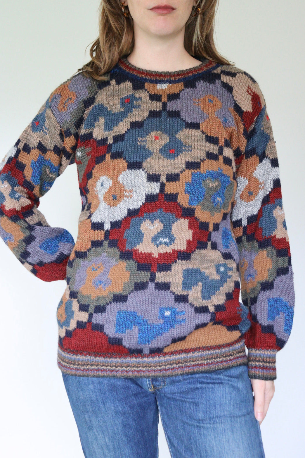 The Escher Ducks - knitted sweater - S up to M