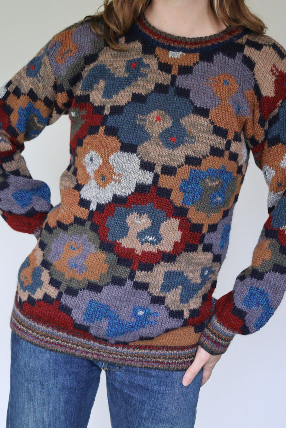 The Escher Ducks - knitted sweater - S up to M