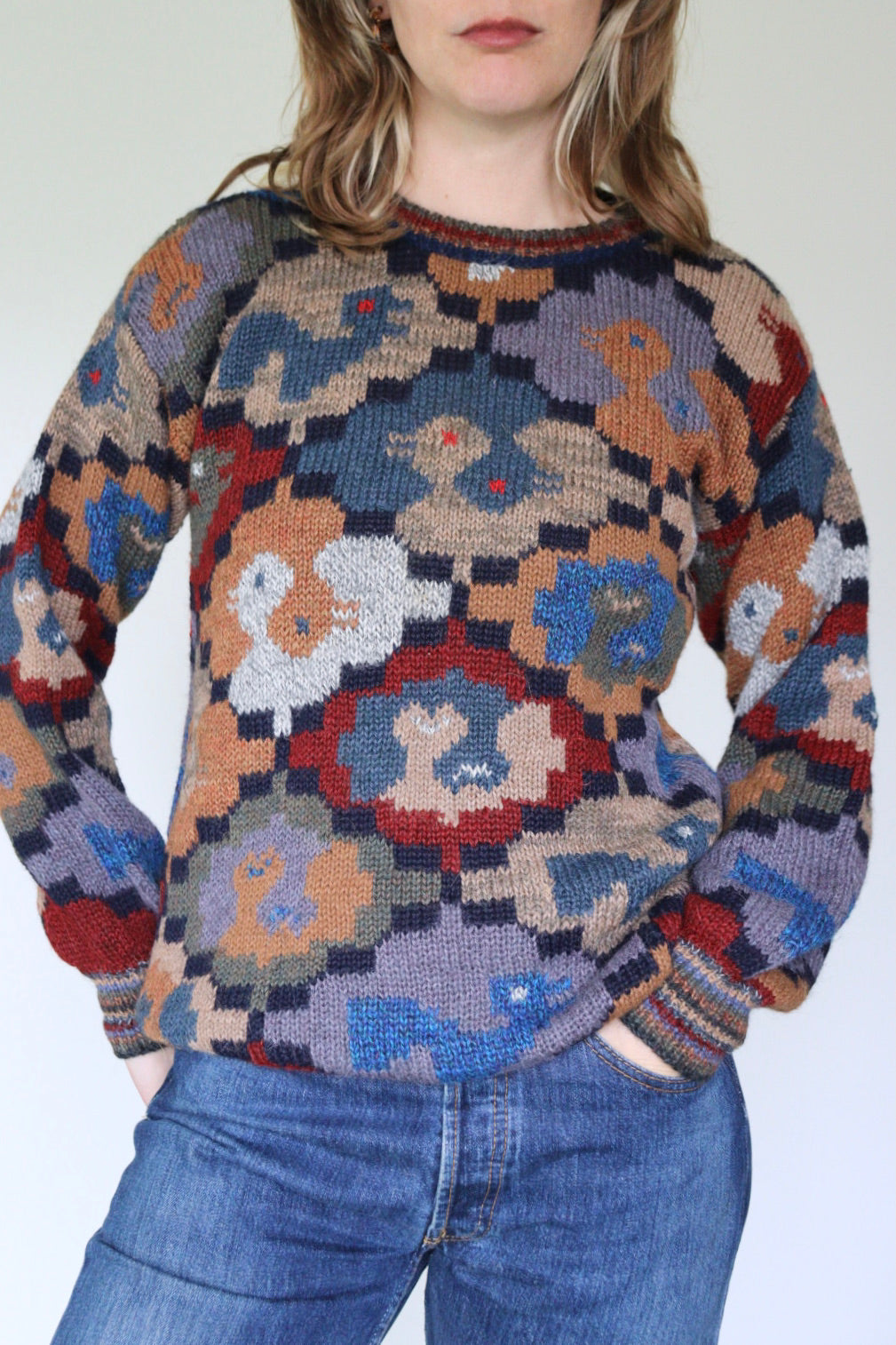The Escher Ducks - knitted sweater - S up to M