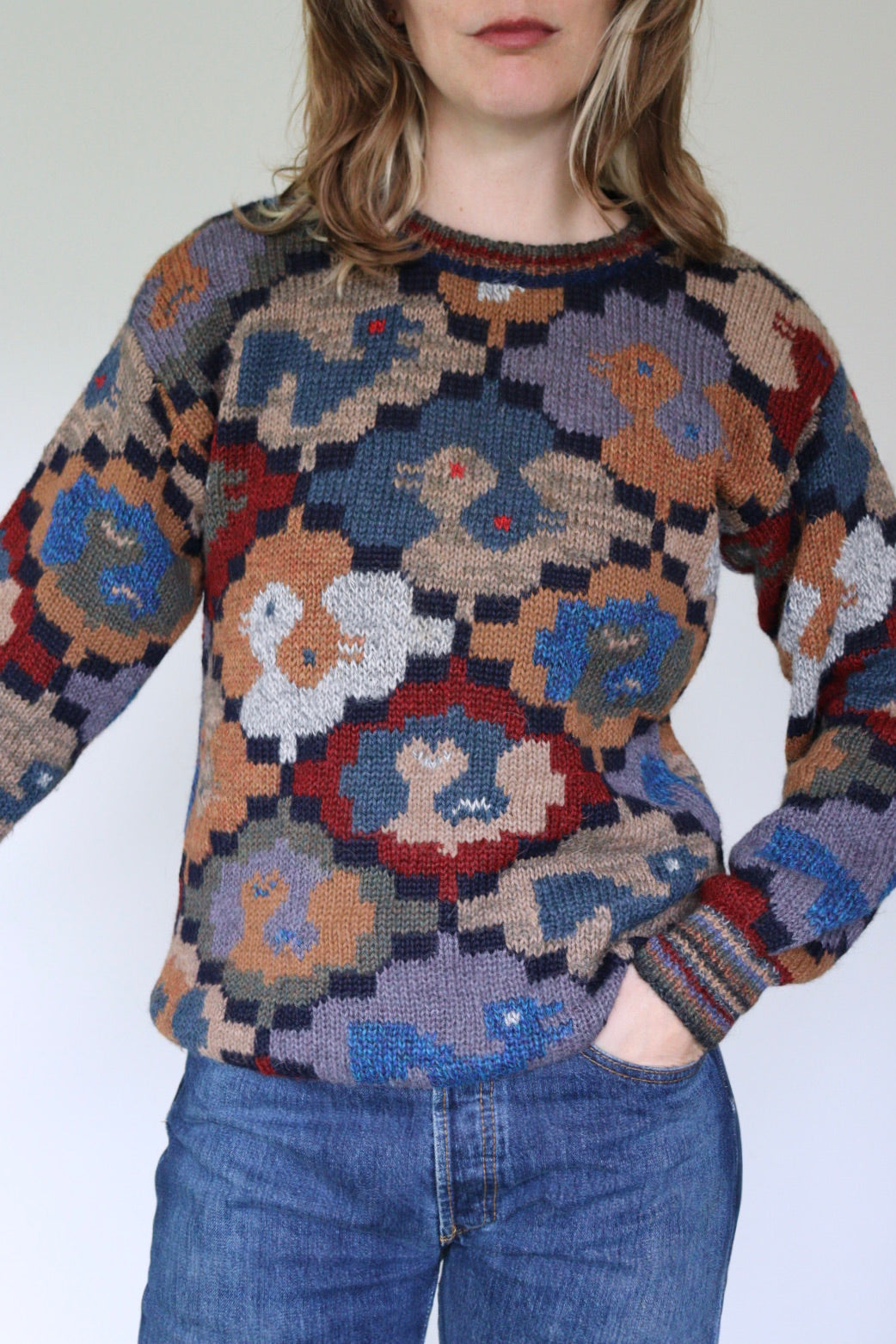 The Escher Ducks - knitted sweater - S up to M