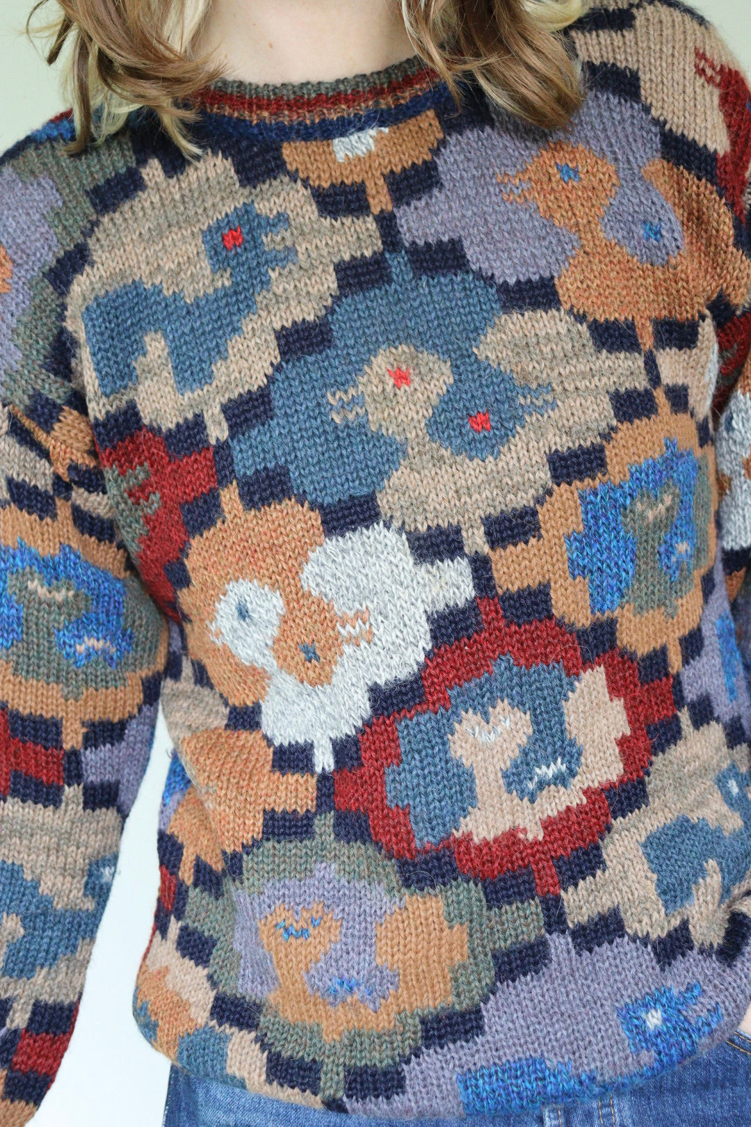 The Escher Ducks - knitted sweater - S up to M