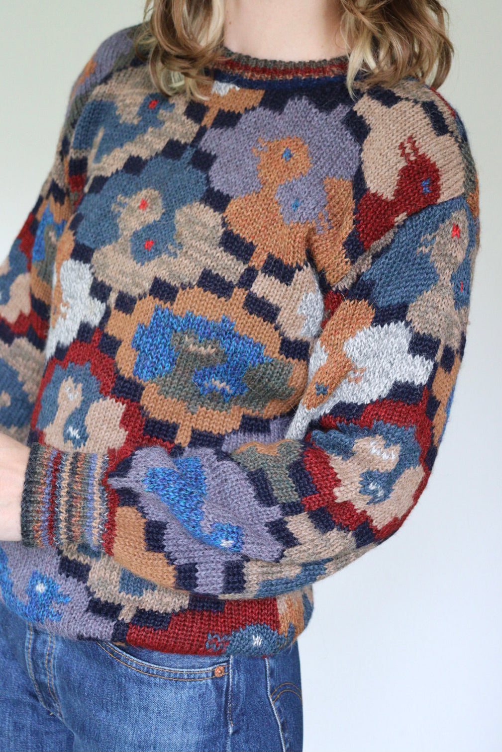 The Escher Ducks - knitted sweater - S up to M