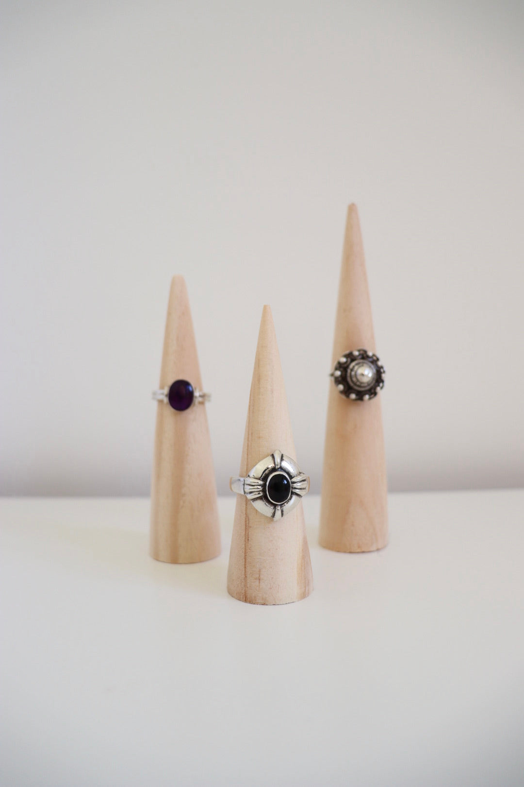 The Black Onyx - vintage silver ring