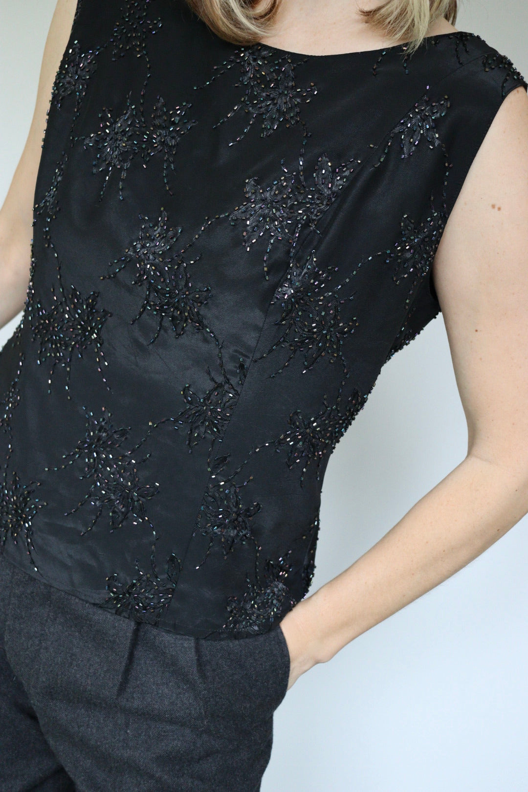 The Poinsettia Sparkle - top - S up to M/L